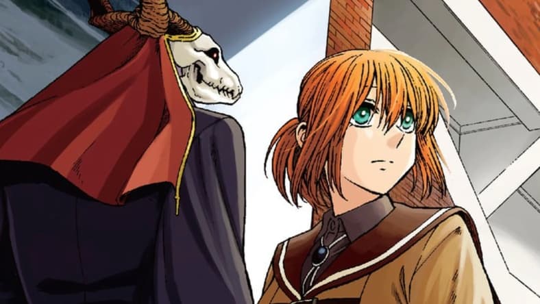 The titular duo cross paths on Kore Yamazaki's cover to The Ancient Magus' Bride Vol. 10 (2018), Mag Garden