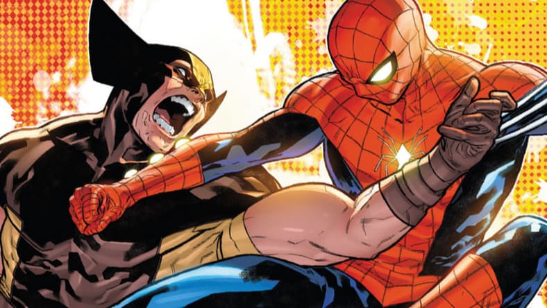 Spider-Man and Wolverine come to blows for the umpteenth time on R.B. Silva and Jesus Aburtov's cover to Spider-Man Annual Vol. 4 #1 "Contest of Chaos: Part One" (2023), Marvel Comics
