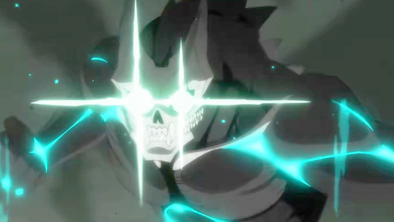 Kafka (Masaya Fukunishi) prepares to annihilate his enemies in Kaiju No. 8 (2023), Production I.G.