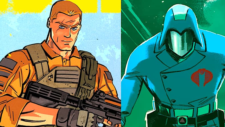 Duke Vol. 1 Issue # 1 (2023), Image Comics. Words by Joshua Williamson. Art by Tom Reilly and Jordie Bellaire. / Cobra Commander Vol. 1 Issue #1 (2024), Image Comics. Words by Joshua Williamson. Art by Andrea Milana and Annalisa Leoni.
