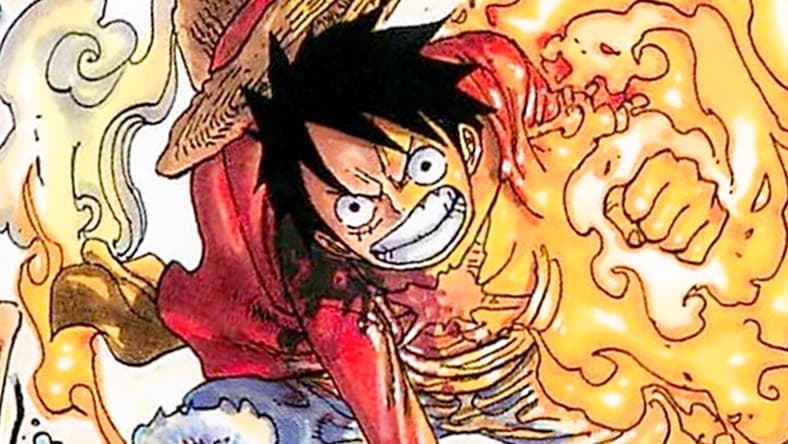 Luffy readies his Gomu Gomu no Red Hawk on Eiichiro Oda's cover to One Piece Volume 65 "To Zero" (2012), Shueisha