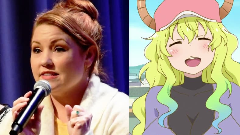 Jamie Marchi performs a medley of her favourite anime voices at the Liverpool Comic Con 2020 (video captured by YouTuber Amethyst tredecim) / Quetzalcoatl (Minami Takahashi) drops by for a visit with Tohru (Yuuki Kuwahara) in Miss Kobayashi's Dragon Maid Season 1 Episode 12 "Tohru and Kobayashi's Impactful Meeting! (We're Raising the Bar on Ourselves)" (2017), Kyoto Animation