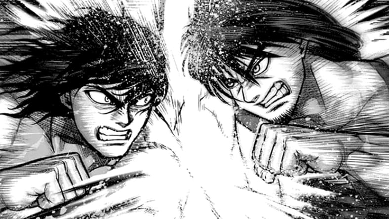 Tokita Ohma unleashes a Flashing Steel Blast against his brother Niko in Kenran Ashura Chapter 28 "Indestructible" (2019), Shogakukan