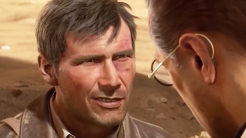 Indiana Jones (Troy Baker) remains unbroken by Emmerich Voss' (Marios Gavrillis) taunts in Indiana Jones and the Great Circle (2024), MachineGames