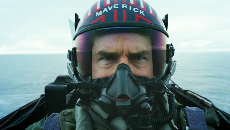 Maverick (Tom Cruise) puts his faith in his team as they prepare to execute their mission in Top Gun: Maverick (2022), Paramount Pictures