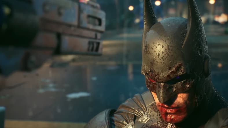 Batman (Kevin Conroy) finds himself at the mercy of Harley Quinn (Tara Strong) in Suicide Squad: Kill the Justice League (2024),