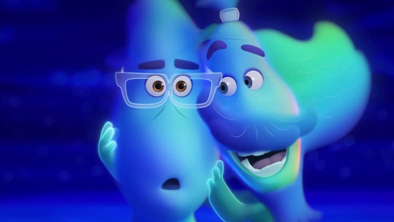 Moonwind (Graham Norton) tries to teach Joe (Jamie Foxx) how to relax in Soul (2020), Disney/Pixar
