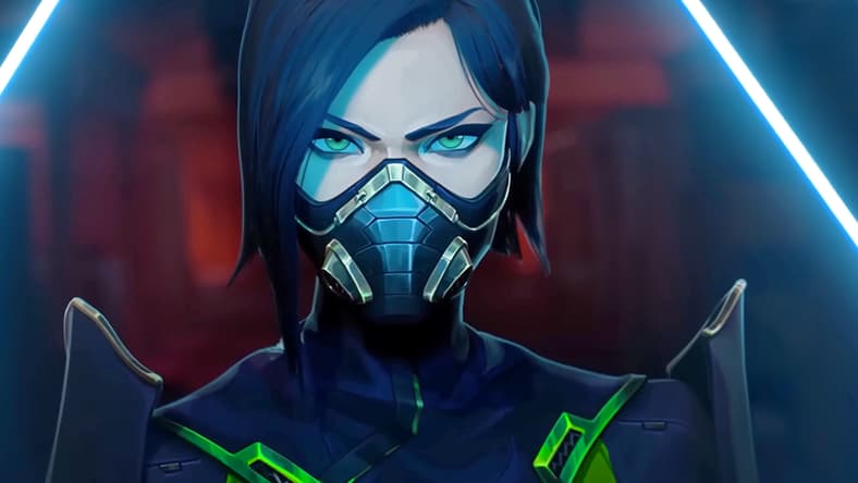 Viper (Ashly Burch) is thwarted by Killjoy's (Eva Feiler) ultimate ability Lockdown in Valorant 'SHATTERED' Cinematic (2022), Riot Games
