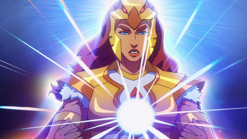 Teela (Melissa Benoit) unleashes her Sorceress form in Masters of the Universe: Revolution. Cr. COURTESY OF NETFLIX © 2023