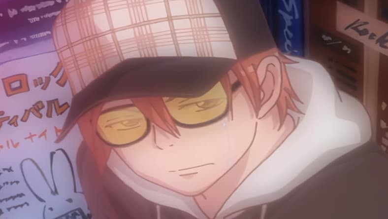 Atsushi Otani (Howard Wang) attempts to hide his tears in the rain in Lovely Complex OP 2 "Hey! Say!" (2007), Toei Animation