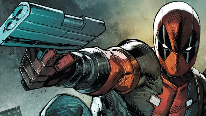 Deadpool draws on Agent Daedalus in Deadpool: Bad Blood Vol. 1 #1 (2017), Marvel Comics. Words by Chris Sims and Chad Bowers, art by Rob Liefeld, Shelby Roebrtson, Adelso Corona, Marat Mychaels, Romulo Fajardo, Jr., and Joe Sabino.