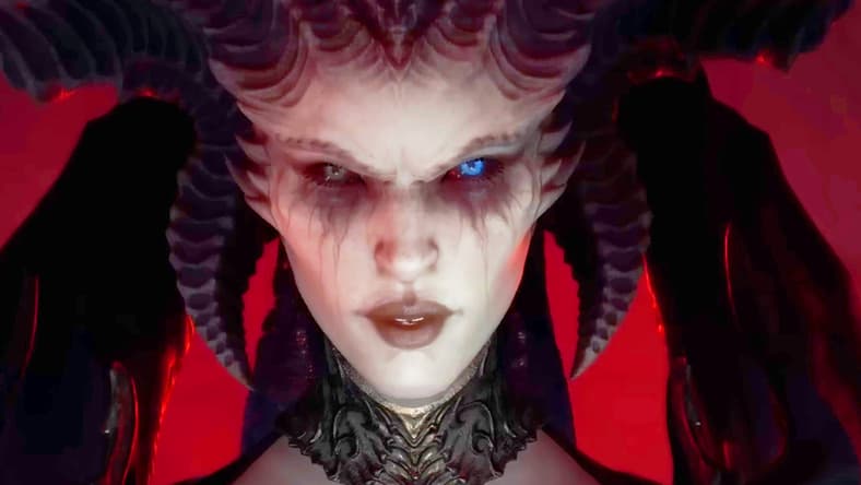 Lilith (Caroline Faber) emerges from the pits of Hell in Diablo IV (2023), Blizzard Entertainment