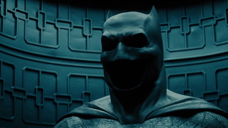 Bruce Wayne (Ben Affleck) prepares to don his cowl in Batman v Superman: Dawn of Justice: Ultimate Edition (2016), Warner Bros. Pictures