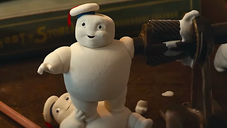 A group of mischievous Mini-Pufts playing with a pencil sharpener in Ghostbusters: Frozen Empire (2024), Sony Pictures Entertainment