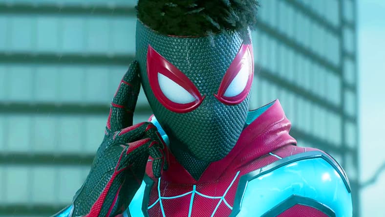 Miles (Nadji Jeter) lets Peter (Yuri Lowenthal) know that Venom (Tony Todd) is on the move in Marvel's Spider-Man 2 (2023), Insomniac Games