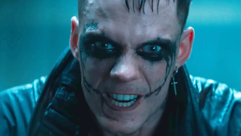 Eric Draven (Bill Skarsgård) gets nuts in The Crow (2024), Lionsgate Films