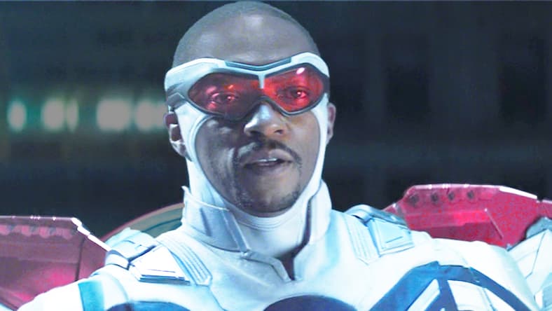 Sam Wilson (Anthony Mackie) spreads his wings in The Falcon and the Winter Soldier Season 1 Episode 8 "One World, One People" (2023), Marvel Entertainment