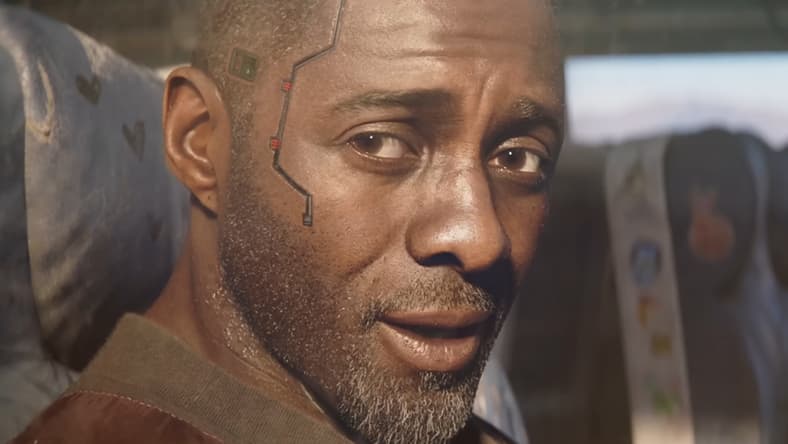 Solomon Reed (Idris Elba) makes his way into Night City in Cyberpunk 2077: Phantom Liberty (2023), CD Projekt Red
