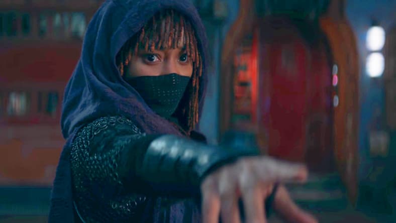 Mae (Amandla Stenberg) prepares to defend herself from Sol (Lee Jung-jae) in The Acolyte Season 1 Episode 2 "Revenge/Justice" (2024), Disney