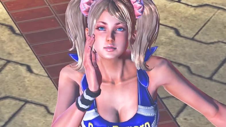 Juliet (Tara Strong) attempts to grab Cordelia's (Linda Cardellini) attention in Lollipop Chainsaw (2012), Kadokawa Games