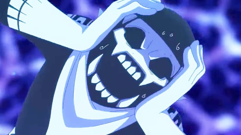 Footsoldier D (Yusuke Kobayashi) realizes the Dragon Keepers have won the war in Ranger Reject (2024), Yostar Pictures