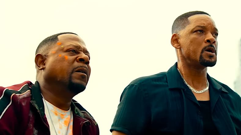 Martin Lawrence as Detective Lieutenant Marcus Miles Burnett and Will Smith as Detective Lieutenant Michael Eugene "Mike" Lowrey in Bad Boys: Ride or Die (2024), Columbia Pictures