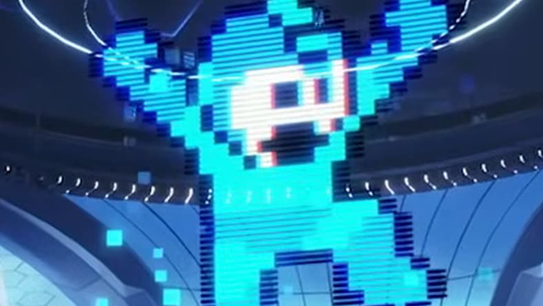 Mega Man watches over the Battle Hub in Street Fighter 6 (2023), Capcom