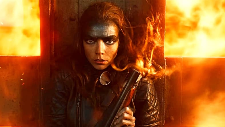 Furiosa (Anya Taylor-Joy) takes cover in Furiosa: A Mad Max Saga (2024), Warner Bros. Pictures