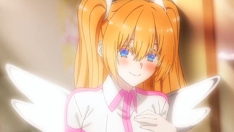 Lilysa Amano (Kaori Maeda) unveils her Lillyel cosplay in 2.5 Dimensional Seduction Anime Episode 1 "New Student from Another Dimension" (2024), JC Staff