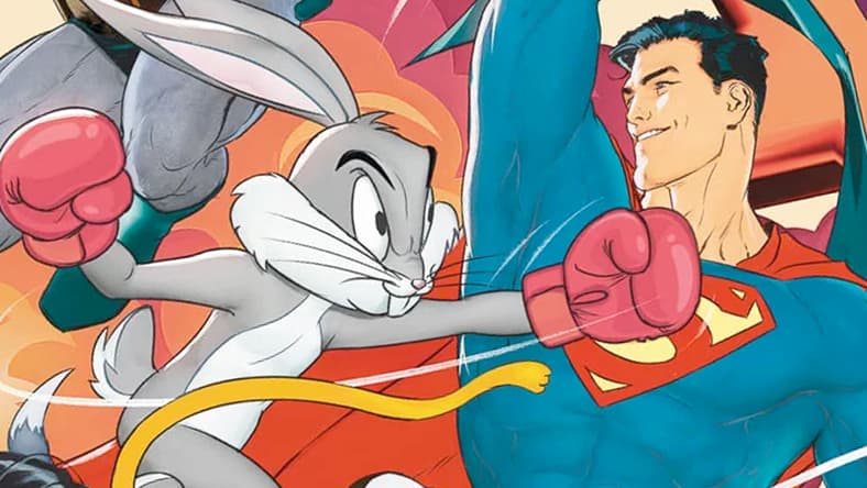 Bugs Bunny and Superman duke it out on Mikel Janin's variant cover to Multiversus: Collision Detected Vol. 1 #1 (2024), DC