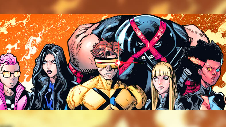 Quentin Quire, Psylocke, Cyclops, Juggernaut, Magik, and Tempest assemble in X-Men Vol. 7 #1 "Fire-Baptized Species" (2024), Marvel Comics. Words by Jed MacKay, art by Ryan Stegman, JP Mayer, Marte Gracia, and Clayton Cowles.