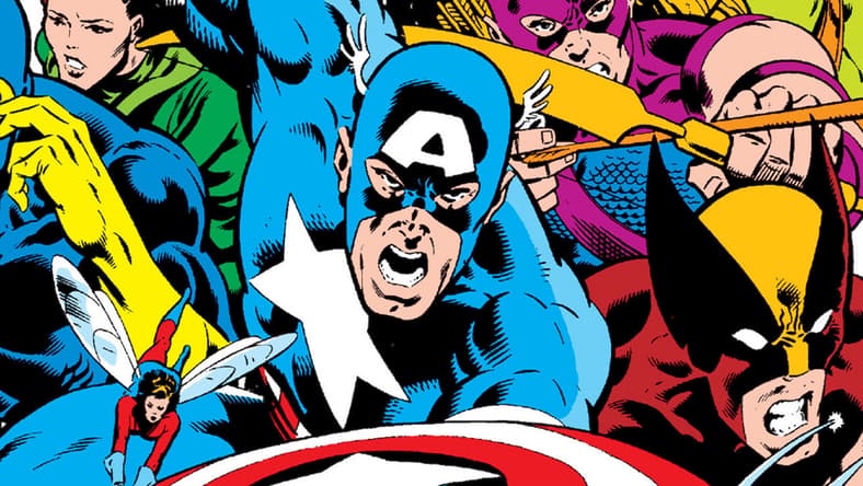 Captain America leads the charge on Michael Zeck and John Beatty's cover to Marvel Super Heroes Secret Wars Vol 1 #1 "The War Begins" (1984), Marvel Comics