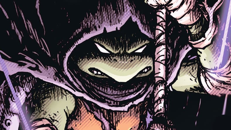 Donatello wanders the world as a ronin on Chris Burnham's cover to Teenage Mutant Ninja Turtles Alpha Vol. 1 #1 (2024), IDW