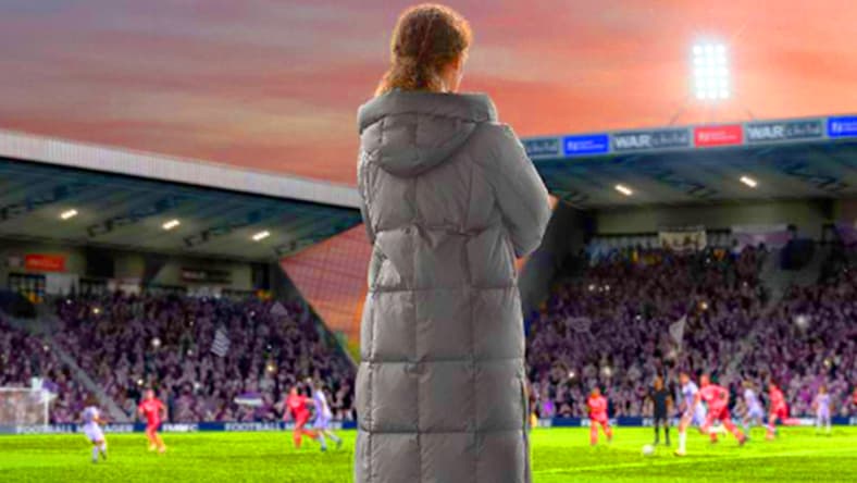 A player coaches from the sideline in Football Manager 25 (2025), Sports Interactive