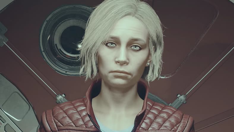 The player chats with Sarah Morgan (Emily O'Brien) in Starfield (2023), Bethesda