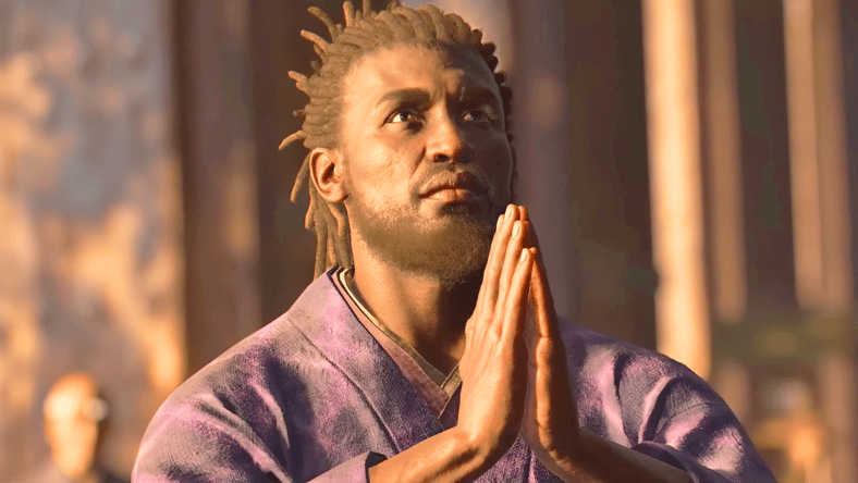 Yasuke (Tongayi Chirisa) gives thanks in Assassin's Creed Shadows (2024), Ubisoft
