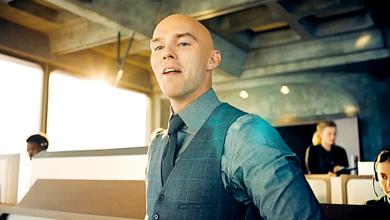 Lex Luthor (Nicholas Hoult) revels in Superman (David Corenswet) struggling to save the day in Superman (2025), DC Studios