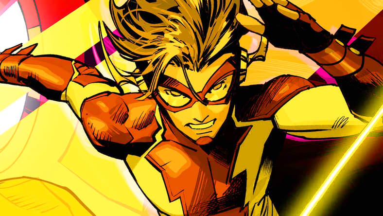 Impulse attempts to change the timeline on Dan Mora's variant cover to The Flash Vol. 6 #26 (2025), DC