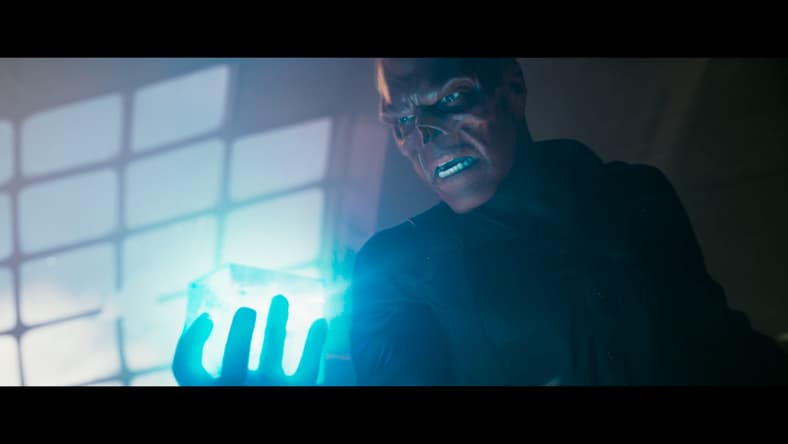 The Red Skull (Hugo Weaving) mistakenly believes he can control the Tesseract in Captain America: The First Avenger (2011), Marvel Entertainment