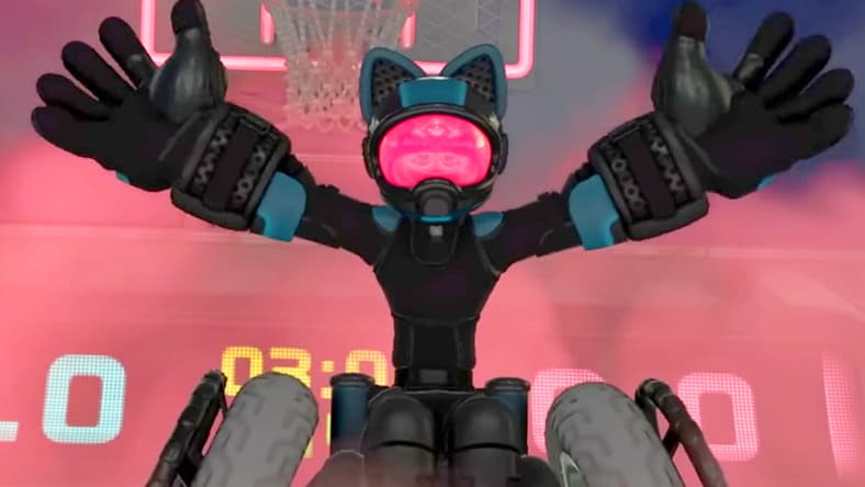 A player is ready to shoot some hoops in Drag x Drive (2025), Nintendo