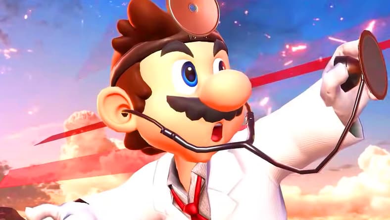 Dr. Mario (Charles Martinet) returns a diagnosis of D.O.A. in Super Smash Bros. Ultimate (2018), Nintendo