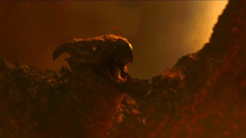 Rodan gets up from a long bird nap in Godzilla: King of the Monsters (2019), Legendary Pictures
