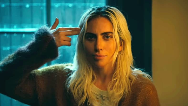 Harleen (Lady Gaga) wishes she was in a better movie in Joker: Folie à Deux (2024), Warner Bros. Pictures