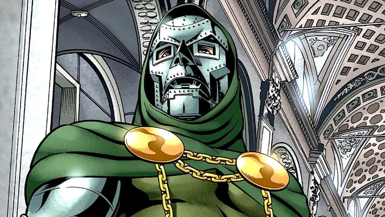 Doctor Doom kills King Vladimir and takes the throne in Books of Doom Vol.1 Issue #6 "Books of Doom Book Six" (2006), Marvel Comics. Words by Ed Brubaker. Art by Pablo Raimondi, Andrew Hennessy, and Brian Reber.