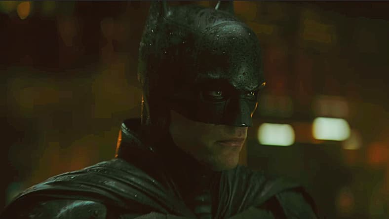 Batman (Robert Pattinson) has no ID so he can't get into The Iceberg Lounge in The Batman (2022), Warner Bros. Pictures