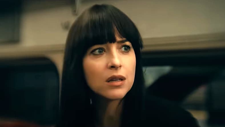 Cassie (Dakota Johnson) has another vision in the subway in Madame Web (2024), Sony Pictures Entertainment