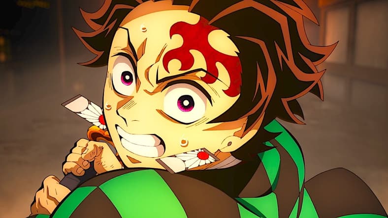 Tanjiro Kamado (Natsuki Hanae/Zach Aguilar) prepares for battle in Demon Slayer: Kimetsu no Yaiba - The Movie: Infinity Castle. Image courtesy of ©Koyoharu Gotoge / SHUEISHA, Aniplex, ufotable.