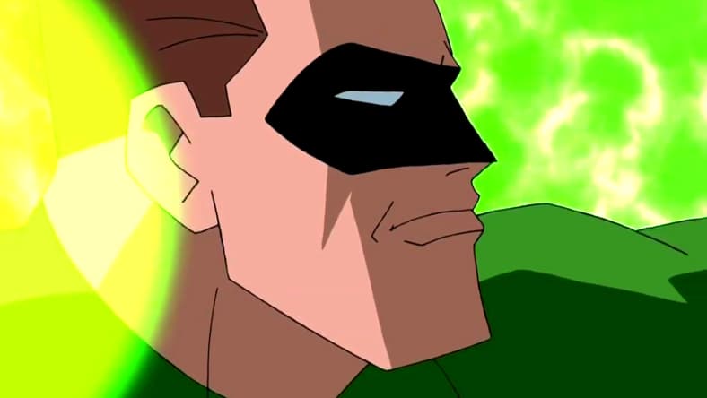 Hal Jordan (David Boreanaz) lets nothing escape his sight in Justice League: The New Frontier (2008), Warner Bros. Animation