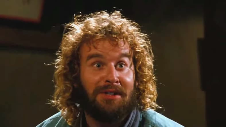 Ray (Donald Gibb) is honored, but not for long, to be invited to the Kumite in Bloodsport (1988), Cannon Films