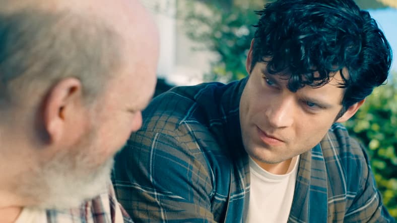 Clark (David Corenswet) receives a life lesson from Jonathan Kent (Pruitt Taylor Vince) in Superman (2025), DC Studios
